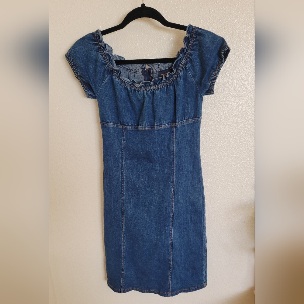Vintage Denim Babydoll Dress, size Small